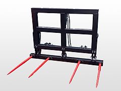 Joma-tech Ballentransportgabel mit 4 hydr. klappbaren Zinken Euro / 3-Punkt Ballengabel Ballenspieß Transportgabel